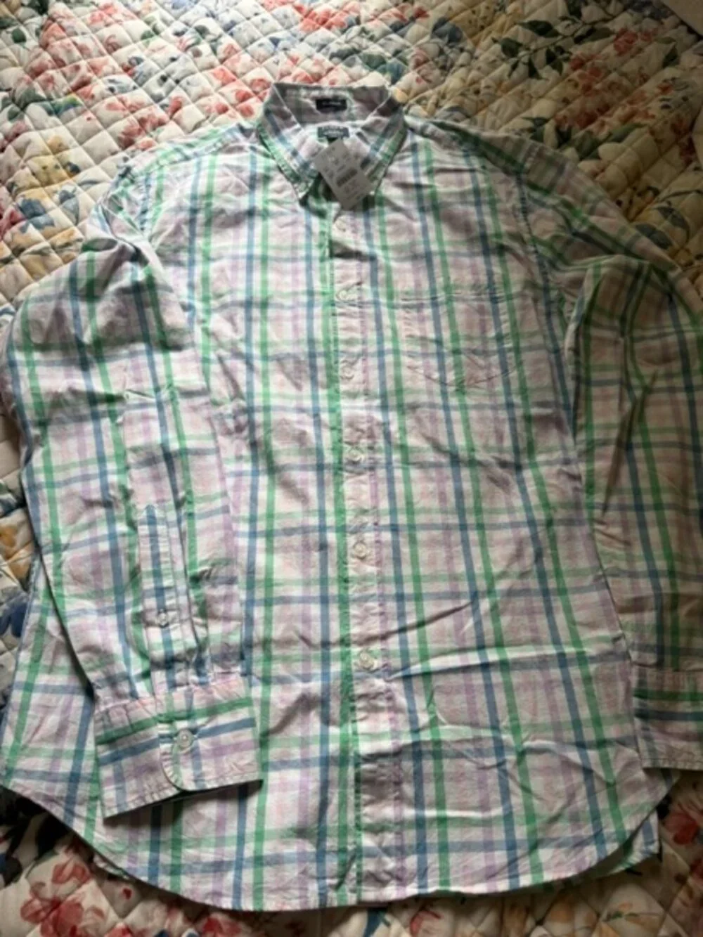 NWT J. Crew Classic Flex Washed Men's Plaid Shirt- size large
